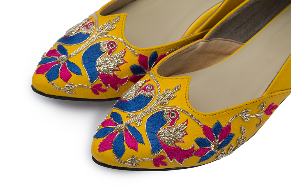 Handmade Designer Shoes for Women Embroidered by Rungg